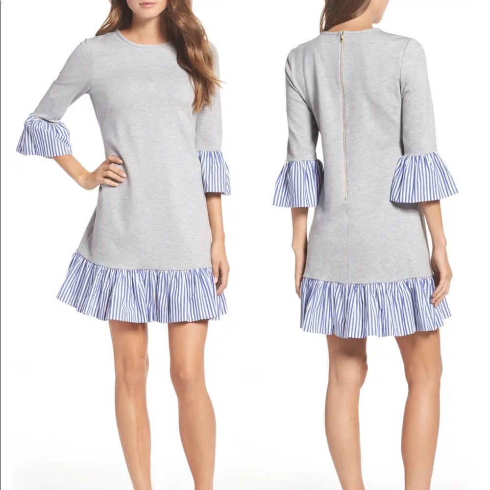 Eliza J Flounce Hem Sweatshirt Dress